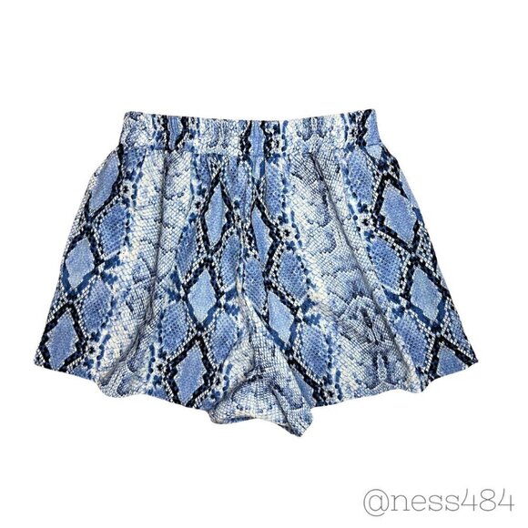 Karlie Blue Snakeskin (faux) Shorts Small - Picture 2 of 4